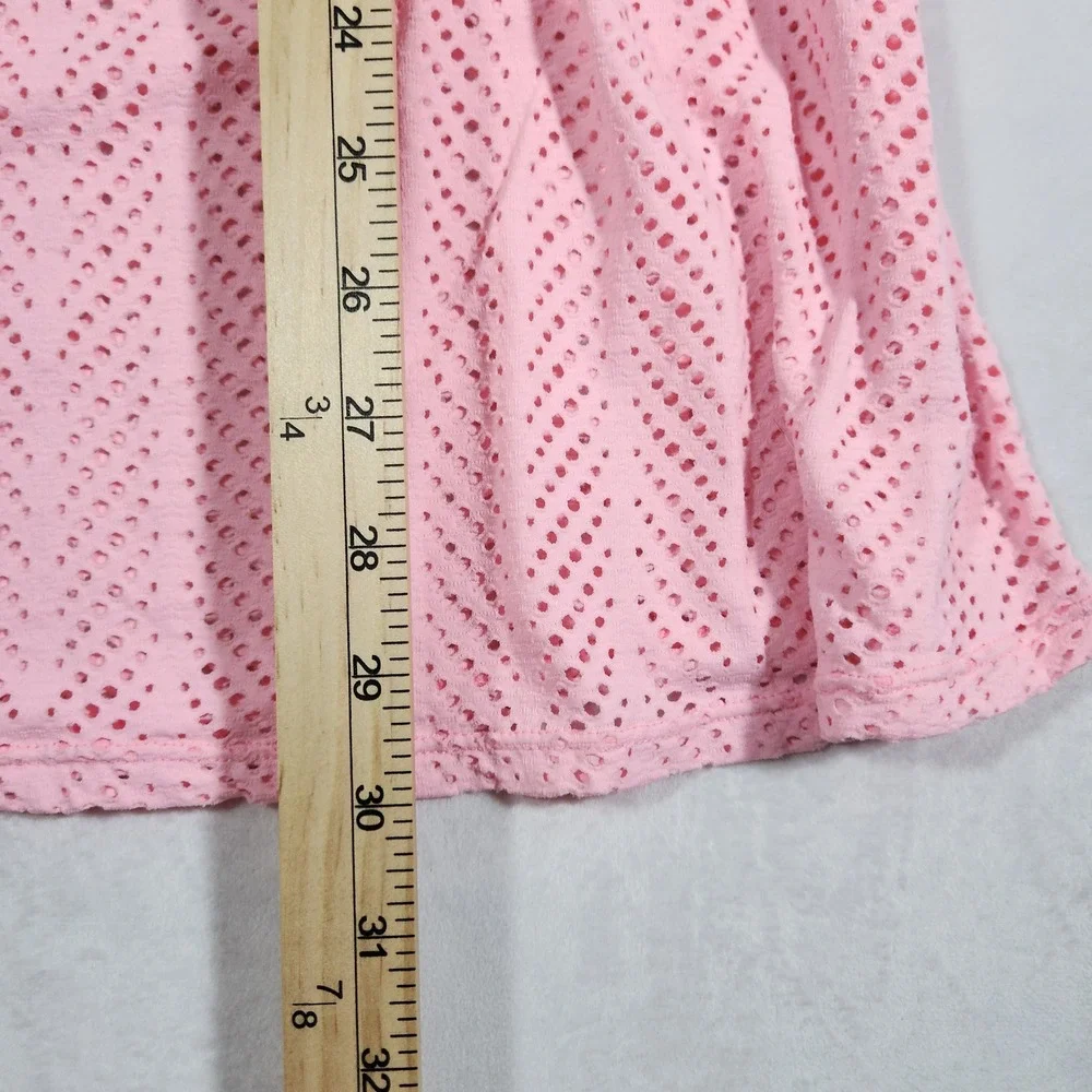 Hurley Girls XL Pink Crochet Eyelet Swim Cover Up Dress Beach Vacation Resort
